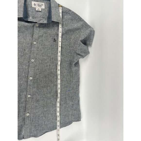 Men’s An Original Penguin Short Sleeve Button Up Shirt Size M Heritage Slim Fit - Picture 12 of 12